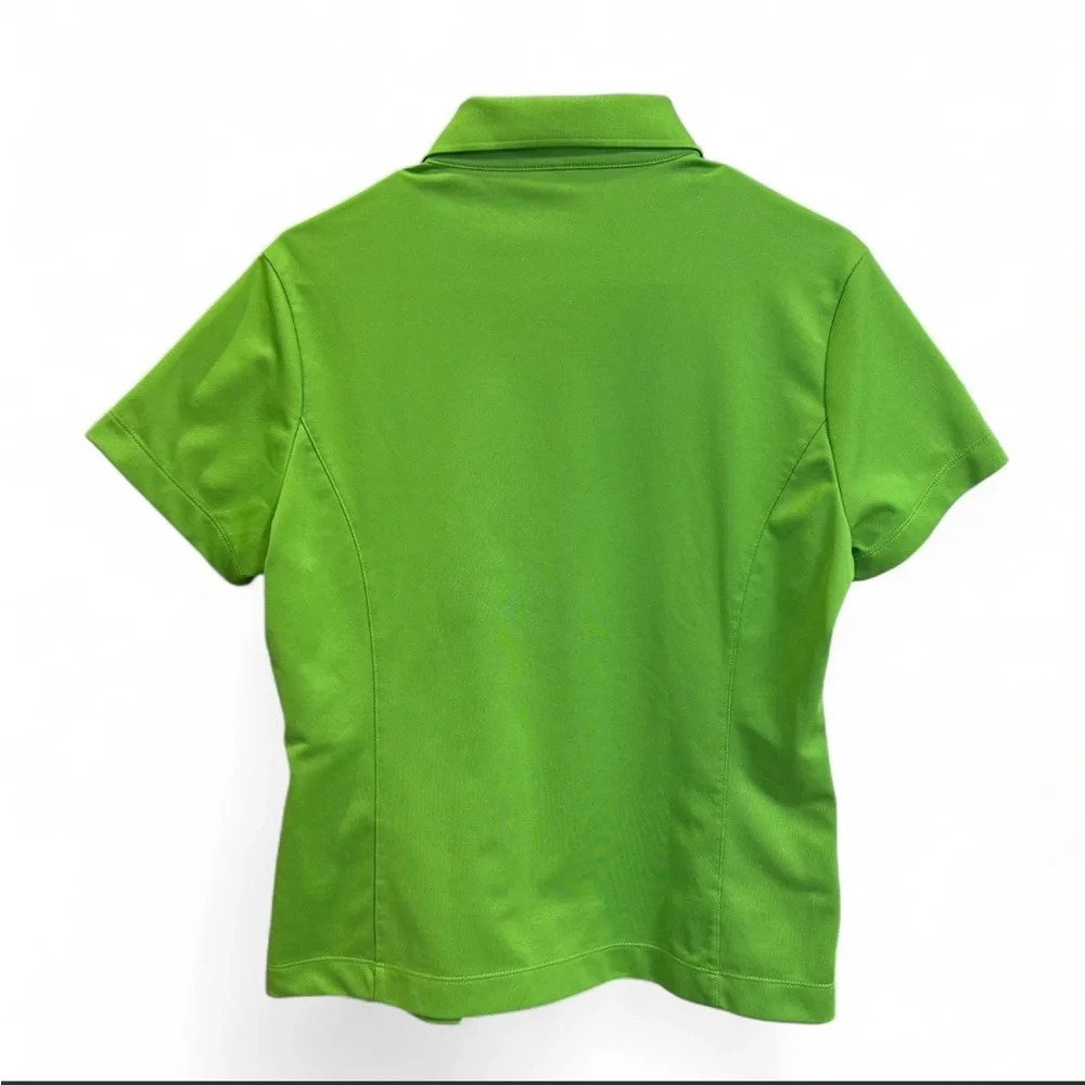 Nike Women’s Bright Green Button-Front Polo Shirt, Nike Golf with Disney logo